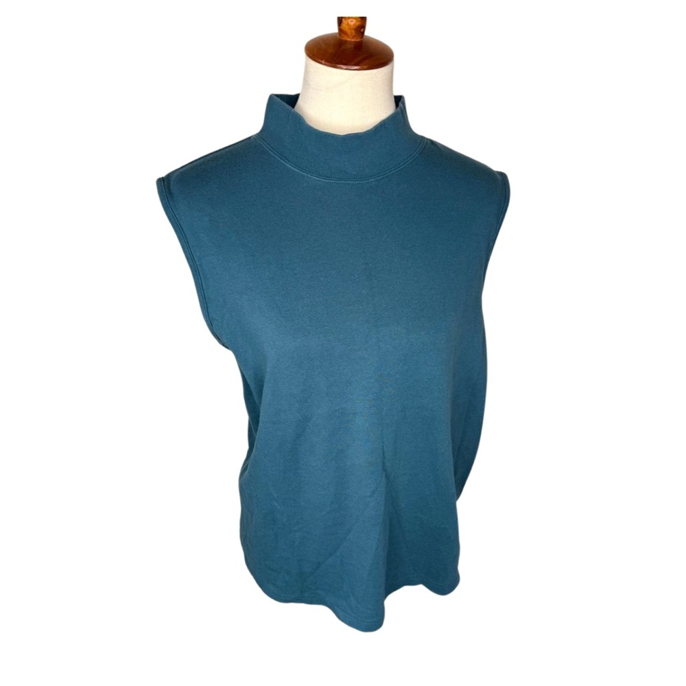 CJ Banks Sleeveless Mock Neck Tank Top Deep Teal Green Women’s 2X